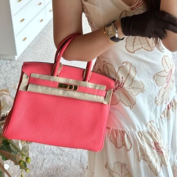 100% authentic Hermes birkin 30 rose lipstick pink togo ghw stamp Q - Picture 4 of 4